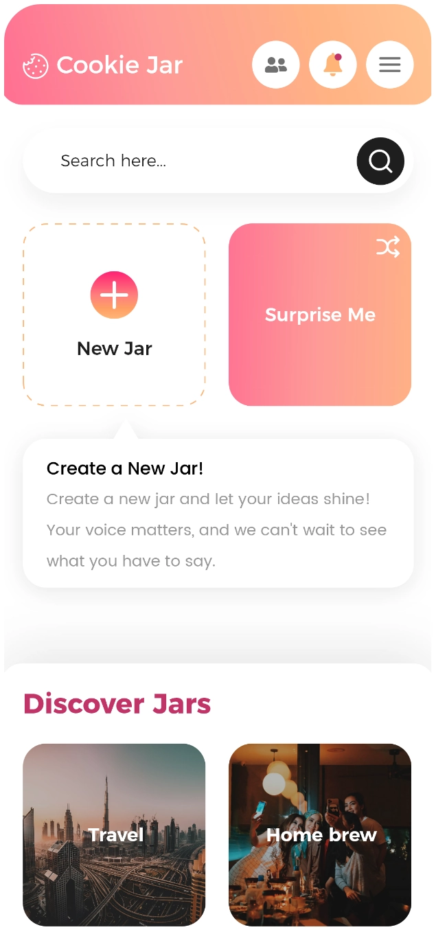 Cookie Jar App Design