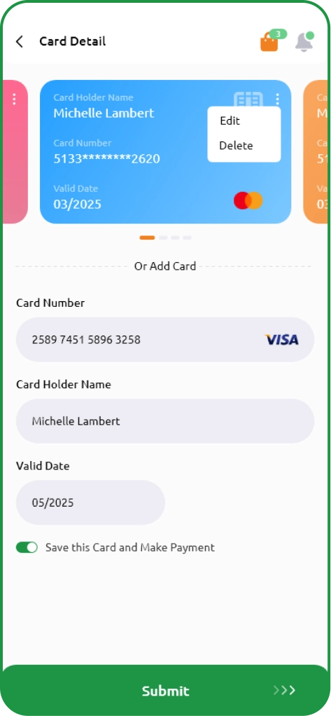 Food Delivery App Screens one