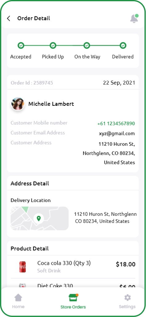 Food Delivery App Screens two