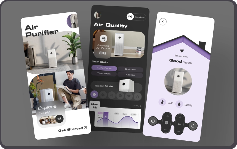 AirPure Pro Advanced IoT Smart Air Filtration App